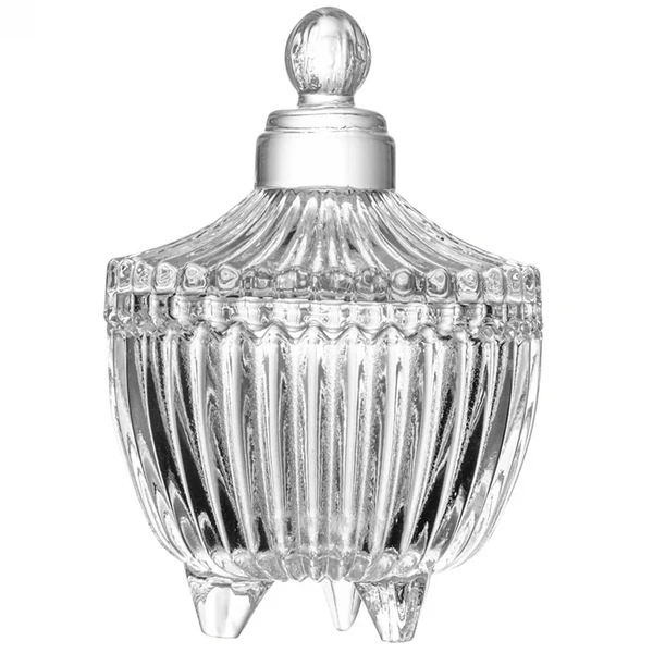 Potiche de cristal texturizado com pé Carrossel Lyor 6,5x6,5x10