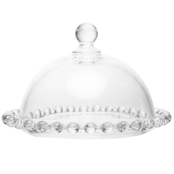 Prato de cristal com cúpula Pearl Wolff 14x10