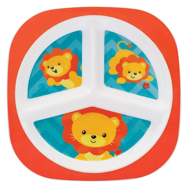Prato infantil com divisórias Animal Fun Leão Buba