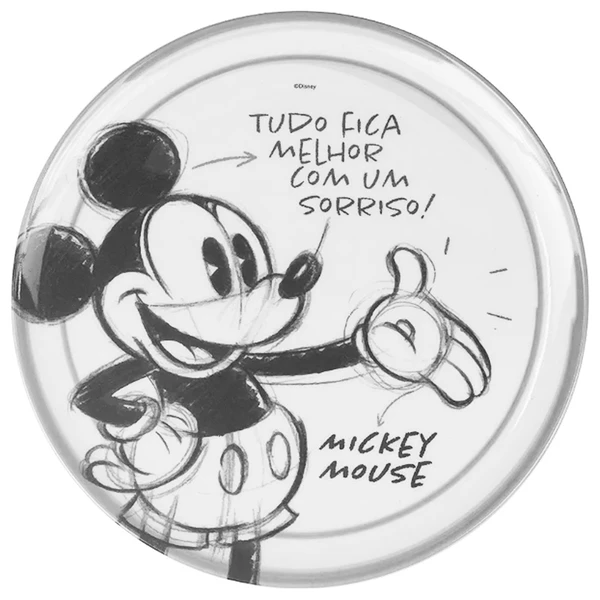 Prato infantil raso para refeição Mickey Mouse Vintage Disney 25 cm
