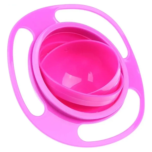 Prato mágico giratório para bebês com giro 360º - rosa
