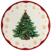 Prato natalino raso em melamina com estampa Árvore de Natal 25,5 cm