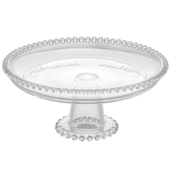 Prato para bolo com pé de cristal Pearl Wolff 20x9