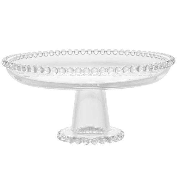 Prato para bolo com pé de cristal Pearl Wolff 20x9
