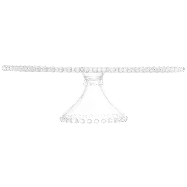 Prato para bolo com pé de cristal Pearl Wolff 31x11