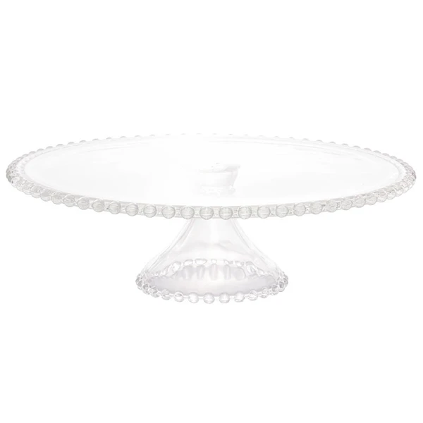 Prato para bolo com pé de cristal Pearl Wolff 31x11
