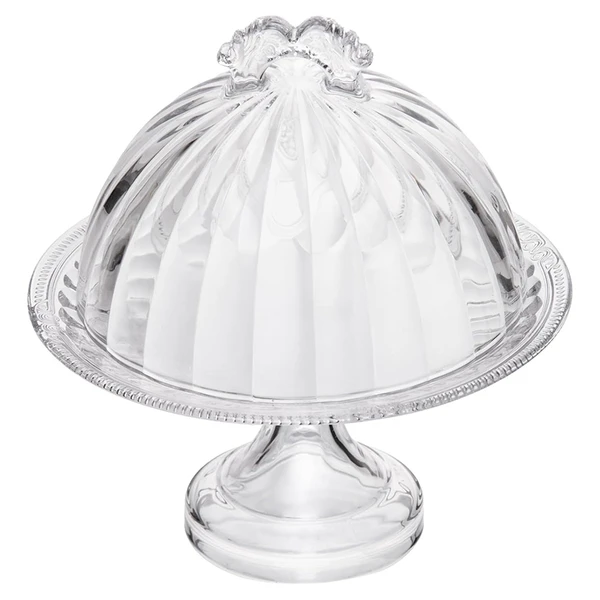 Prato para bolo com pé e tampa de cristal Imperial Lyor 18,5x20