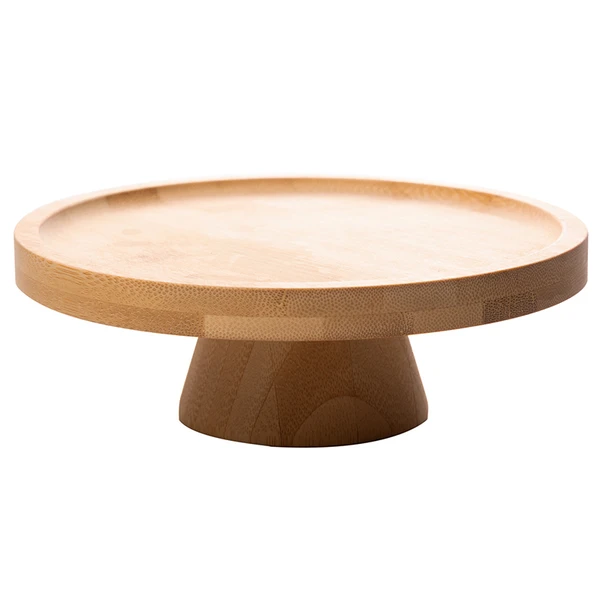 Prato para bolo de bambu com pé Lyor 20x7