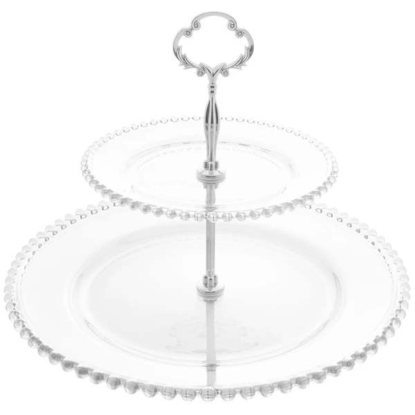 Prato para doces de cristal Pearl 2 andares Wolff
