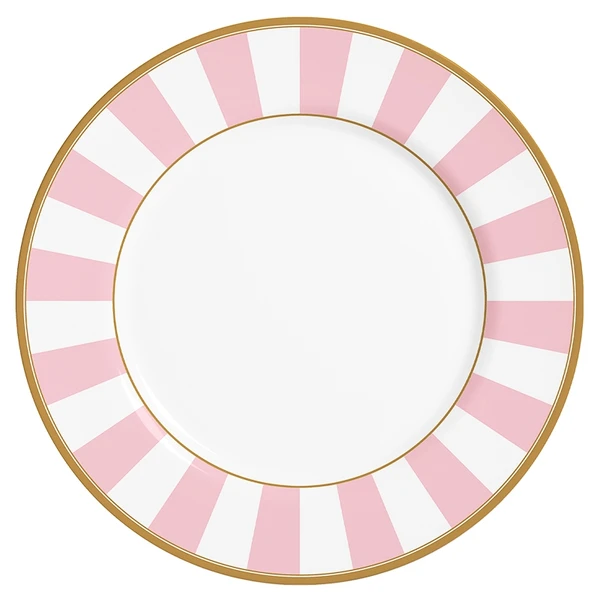 Prato raso em cerâmica Stripe Rosa Alleanza 29 cm