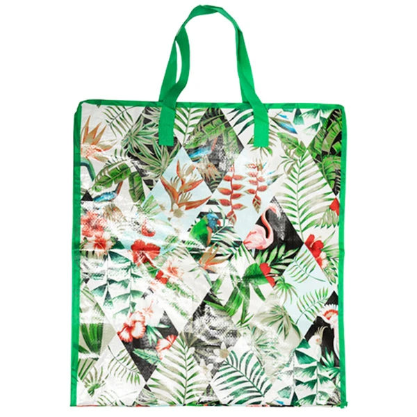 Sacola de compras estampada reutilizável com alta capacidade 44,5x49,5x19,5