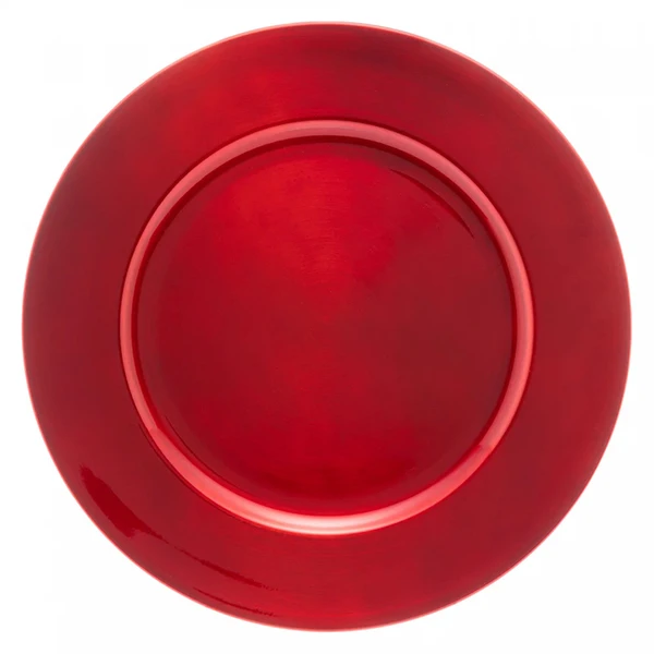Sousplat metalizado Opala vermelho Lyor 33 cm