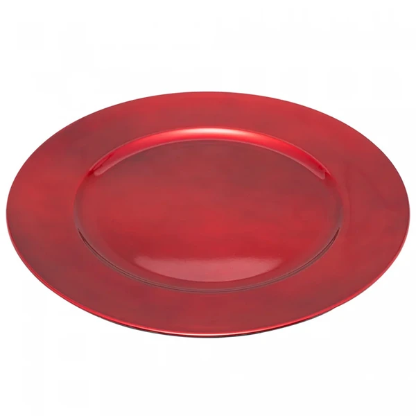 Sousplat metalizado Opala vermelho Lyor 33 cm