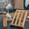 Suporte de bambu porta xícaras e canecas com 6 ganchos