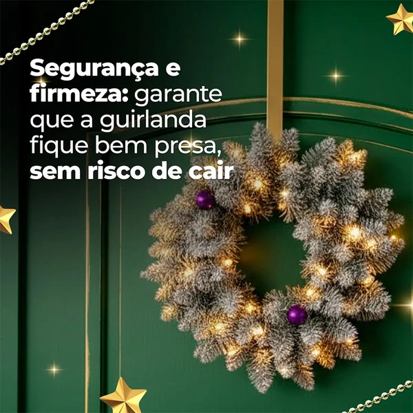 Suporte para guirlanda em metal champanhe dourado Grillo 32 cm
