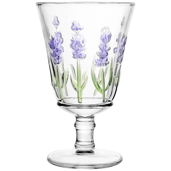 Taça de vidro para água e suco Lavanda Hand Painting Lyor 240 ml