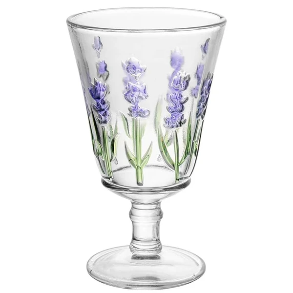 Taça de vidro para água e suco Lavanda Hand Painting Lyor 240 ml