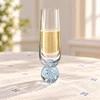 Taça de vidro para champanhe com base de esfera Bubble azul 300 ml