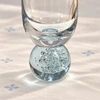 Taça de vidro para champanhe com base de esfera Bubble azul 300 ml