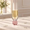 Taça de vidro para champanhe com base de esfera Bubble rosa 300 ml