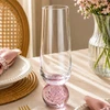 Taça de vidro para champanhe com base de esfera Bubble rosa 300 ml