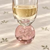 Taça de vidro para champanhe com base de esfera Bubble rosa 300 ml
