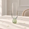 Taça de vidro para champanhe com base de esfera Bubble verde 300 ml