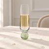 Taça de vidro para champanhe com base de esfera Bubble verde 300 ml