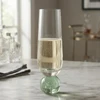 Taça de vidro para champanhe com base de esfera Bubble verde 300 ml
