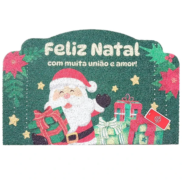 Tapete capacho de porta natalino 38x58