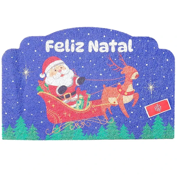 Tapete capacho de porta natalino 38x58