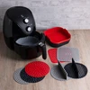 Tapete de silicone para fritadeira Air Fryer e fogão de indução redondo cinza Lyor 18,5 cm