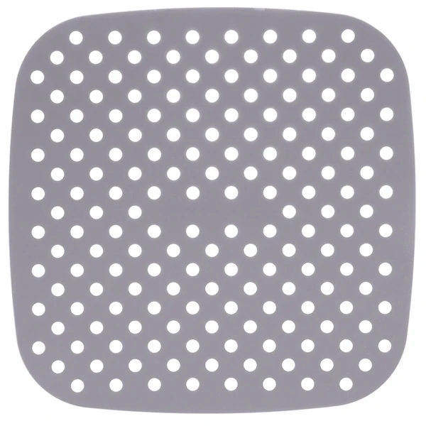 Tapete de silicone para fritadeira Air Fryer quadrado cinza Lyor 18,5 cm
