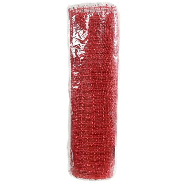 Tela decorativa natalina Mesh vermelho 25 cm x 5 metros