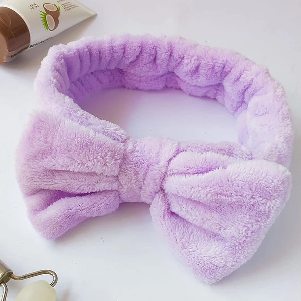 Tiara para maquiagem e skincare com laço