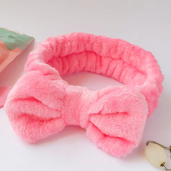 Tiara para maquiagem e skincare com laço
