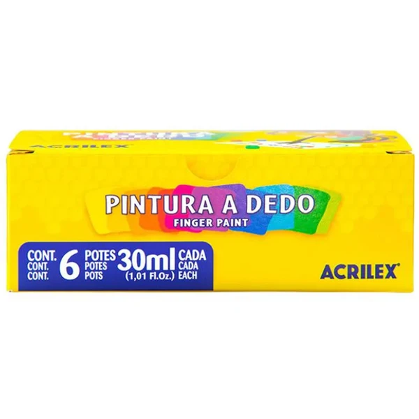 Tinta para Pintura a Dedo Escolar Acrilex