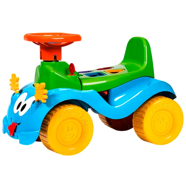 Totokinha Bolinha com formas geométricas e bagageiro suporta até 40 kg - azul