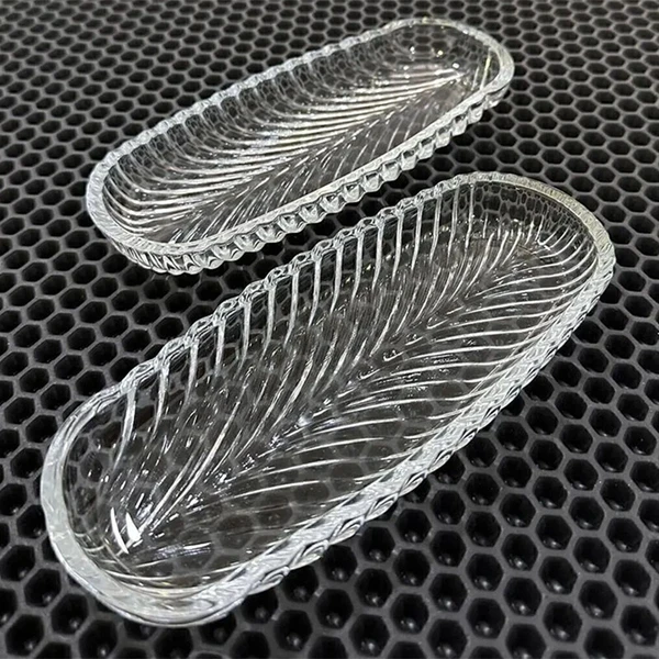 Travessa oval de vidro Folha 8x19 2 peças