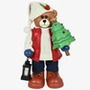 Urso natalino com colete puffer, árvore de Natal e lanterna com vela de LED 50 cm