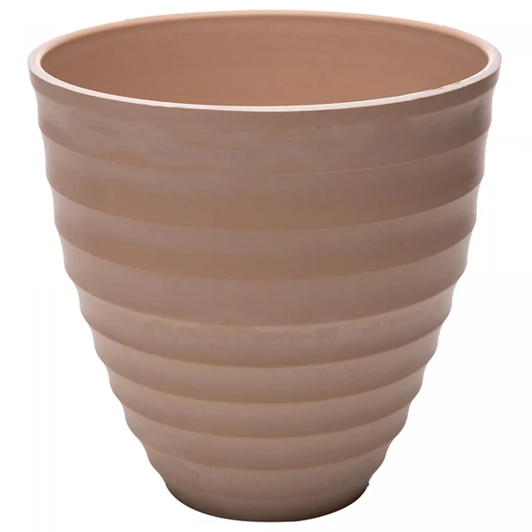 Vaso cachepot em plástico bege Névoa Lyor 15x15