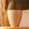Vaso cachepot em plástico bege Névoa Lyor 15x15