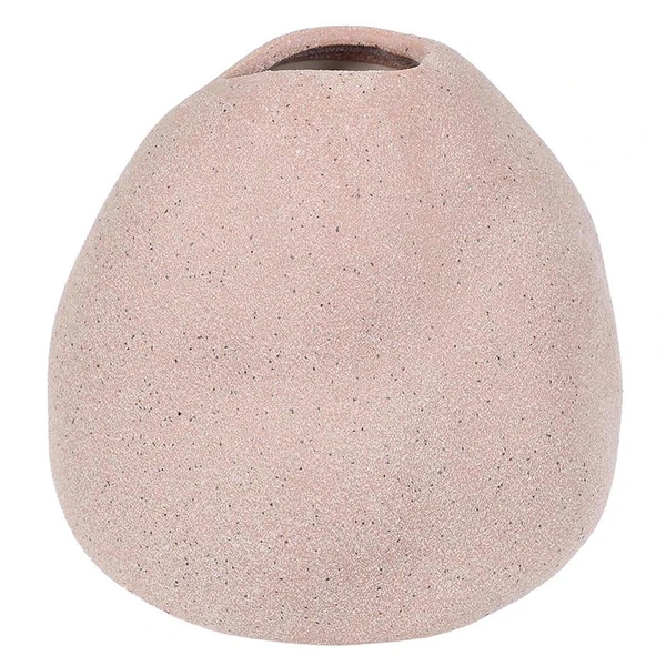 Vaso de cerâmica irregular areia Grillo 10x10x12
