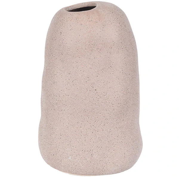 Vaso de cerâmica irregular areia Grillo 11x11x17