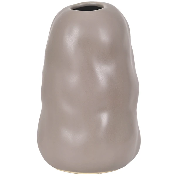 Vaso de cerâmica irregular cinza Grillo 11x11x17