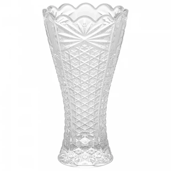 Vaso de cristal texturizado com bordas onduladas Princess Wolff 8x14