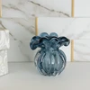 Vaso de vidro Italy azul Lyor 11x9x11,5