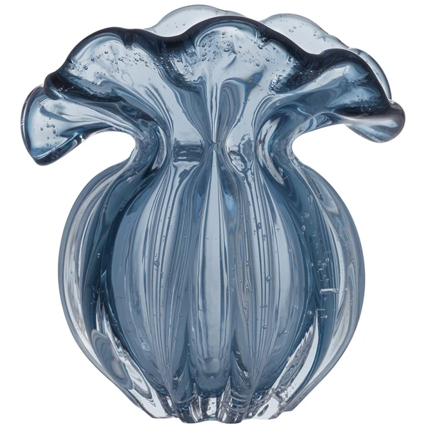 Vaso de vidro Italy azul Lyor 11x9x11,5