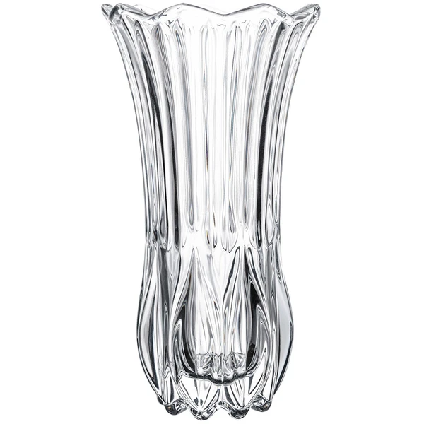 Vaso de vidro texturizado com bordas onduladas Tulipa Lyor 10x10x19