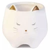 Vaso em cerâmica branca Gato 8x8x8,5